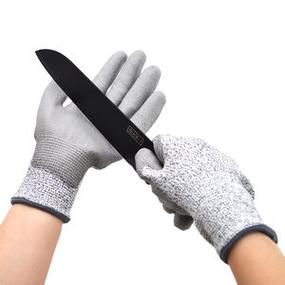 工厂供应廉价hppe 5级pu手套耐切割工作手套保护手安全工作手套